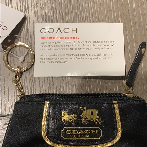 NWT COACH Satin Mini Skinny, Black - Picture 5 of 6